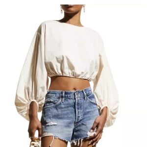 Women's Cream Cropped Top